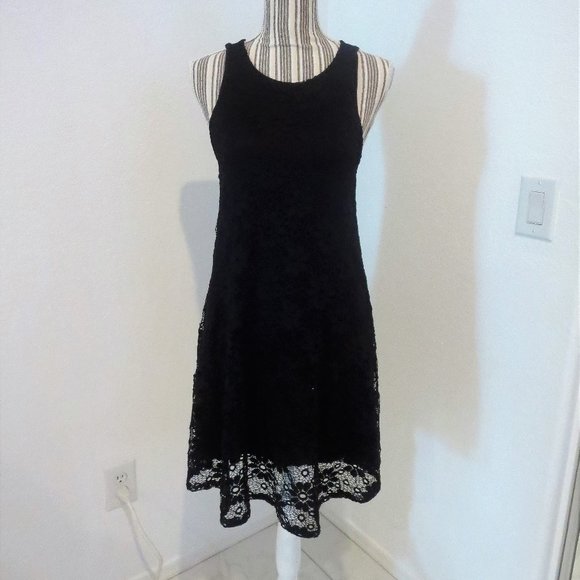 Ginger G Black Lace Overlay Sleeveless Dress - Picture 2 of 6